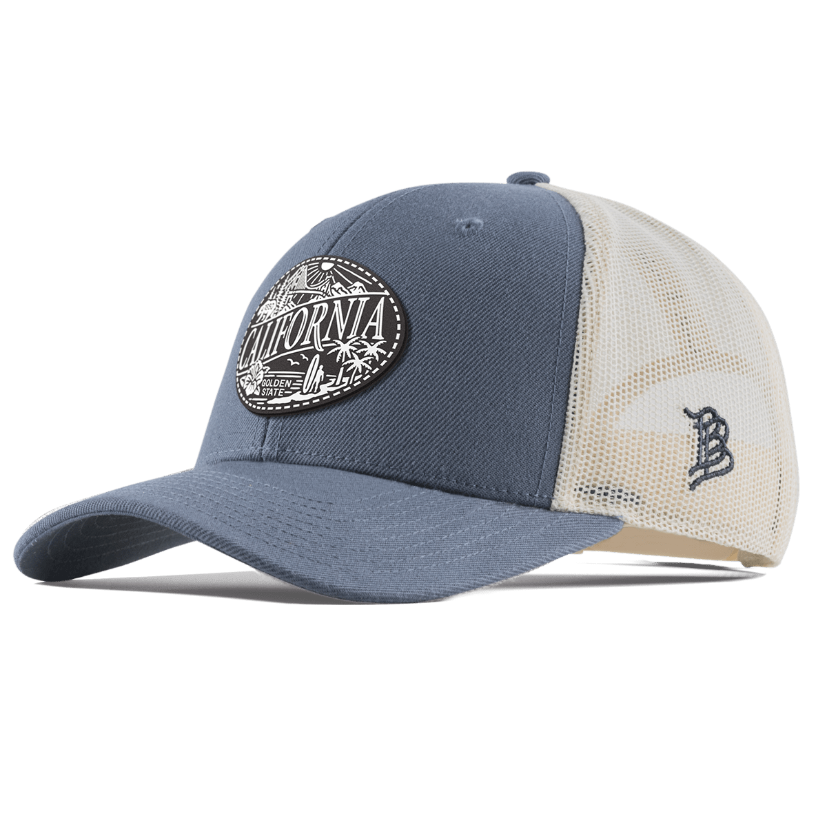 California Traveler Curved Trucker Light Navy