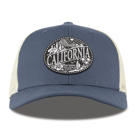 California Traveler Curved Trucker Light Navy