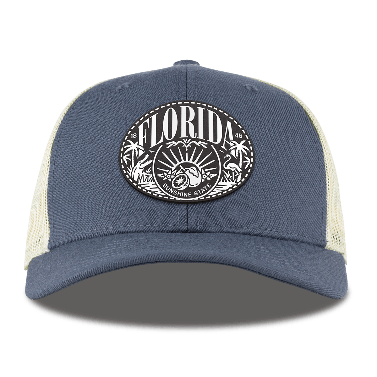 Florida Traveler Curved Trucker Light Navy