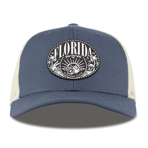 Florida Traveler Curved Trucker Light Navy