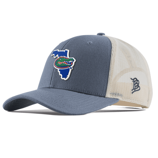 University of Florida "Gator State" Curved Trucker Light Navy