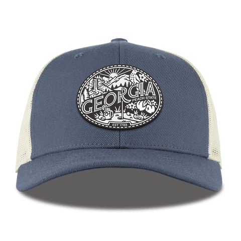 Georgia Traveler Curved Trucker Light Navy