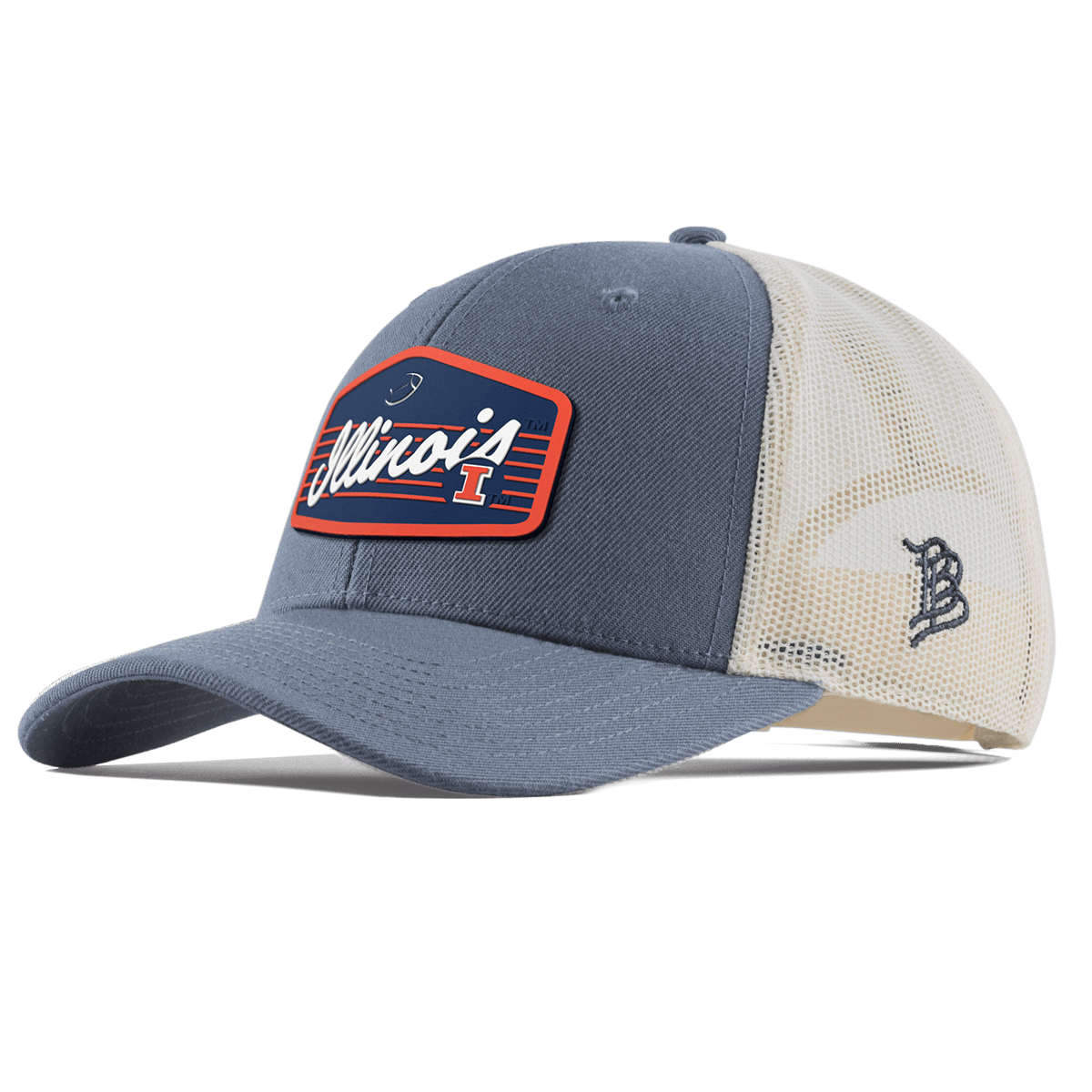 University of Illinois "Illini Football" Curved Trucker Light Navy