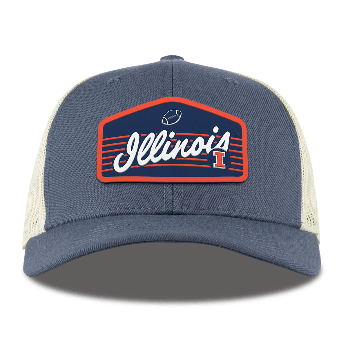 University of Illinois "Illini Football" Curved Trucker Light Navy