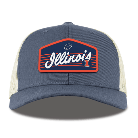 University of Illinois "Illini Football" Curved Trucker Light Navy