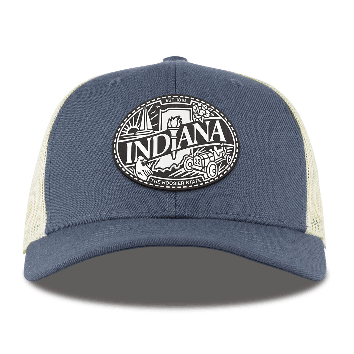 Indiana Traveler Curved Trucker Light Navy