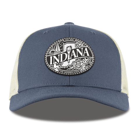 Indiana Traveler Curved Trucker Light Navy