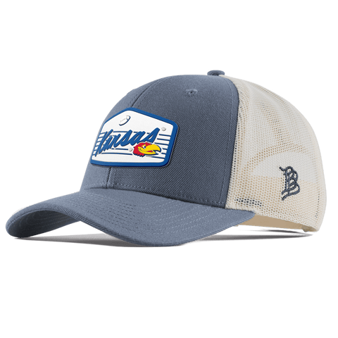 University of Kansas "Jayhawks Football" Curved Trucker Light Navy