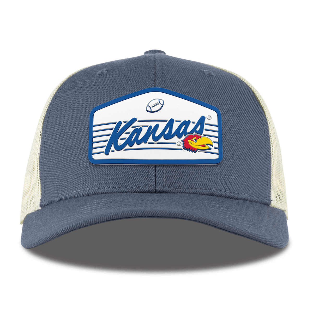 University of Kansas "Jayhawks Football" Curved Trucker Light Navy