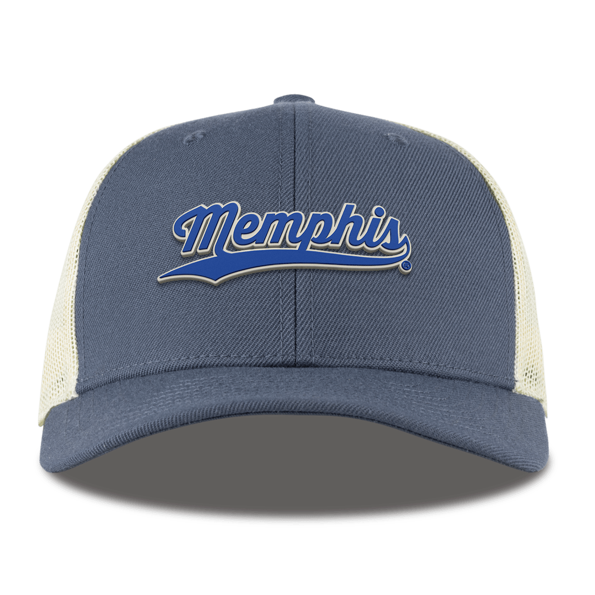 University of Memphis "Memphis Script" Curved Trucker Light Navy