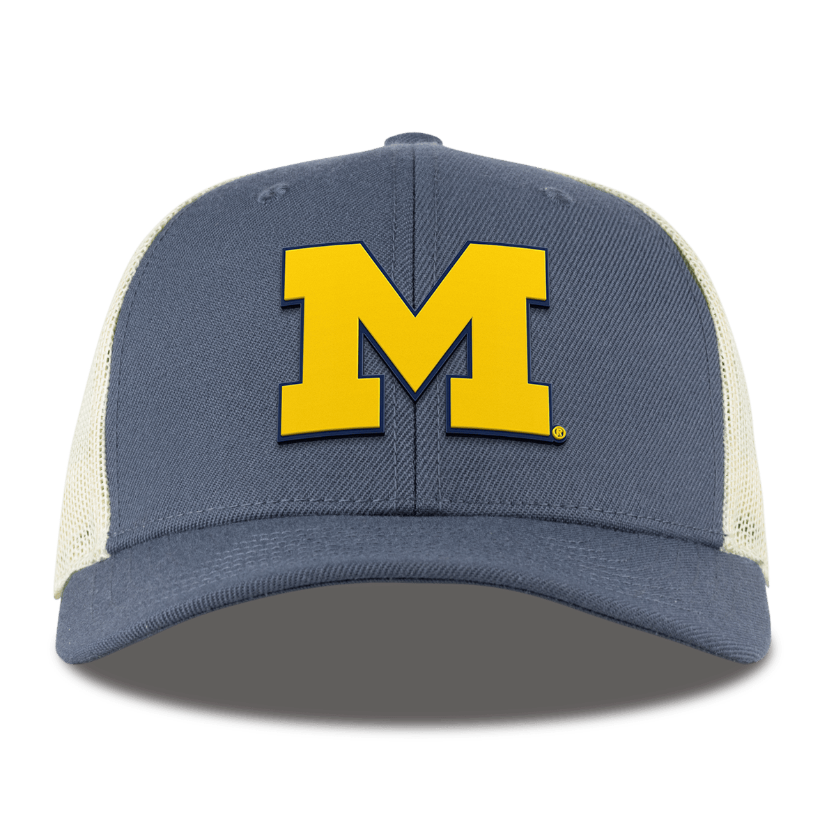 University of Michigan "Michigan Block" Curved Trucker Light Navy