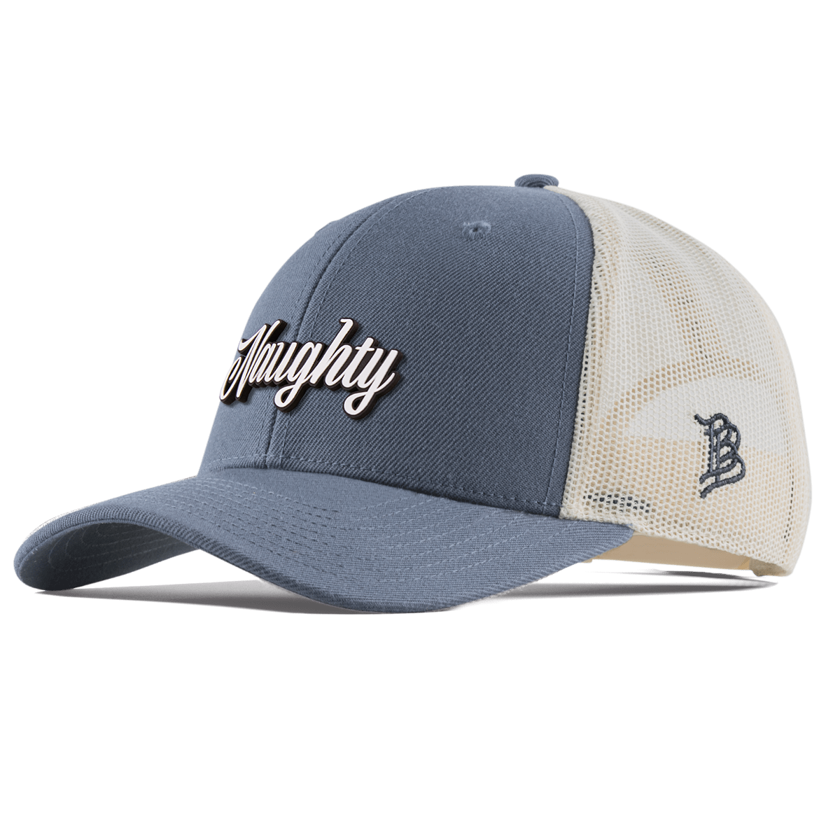 Naughty Curved Trucker Light Navy