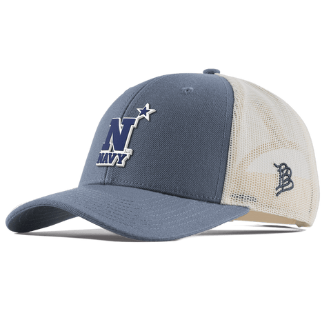 United States Naval Academy "Naval Academy Team Logo Navy" Curved Trucker Light Navy