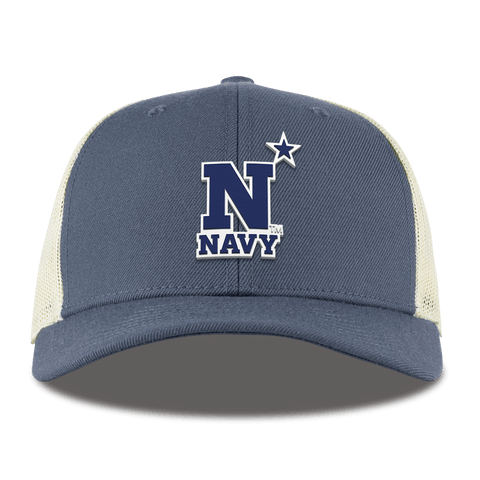 United States Naval Academy "Naval Academy Team Logo Navy" Curved Trucker Light Navy