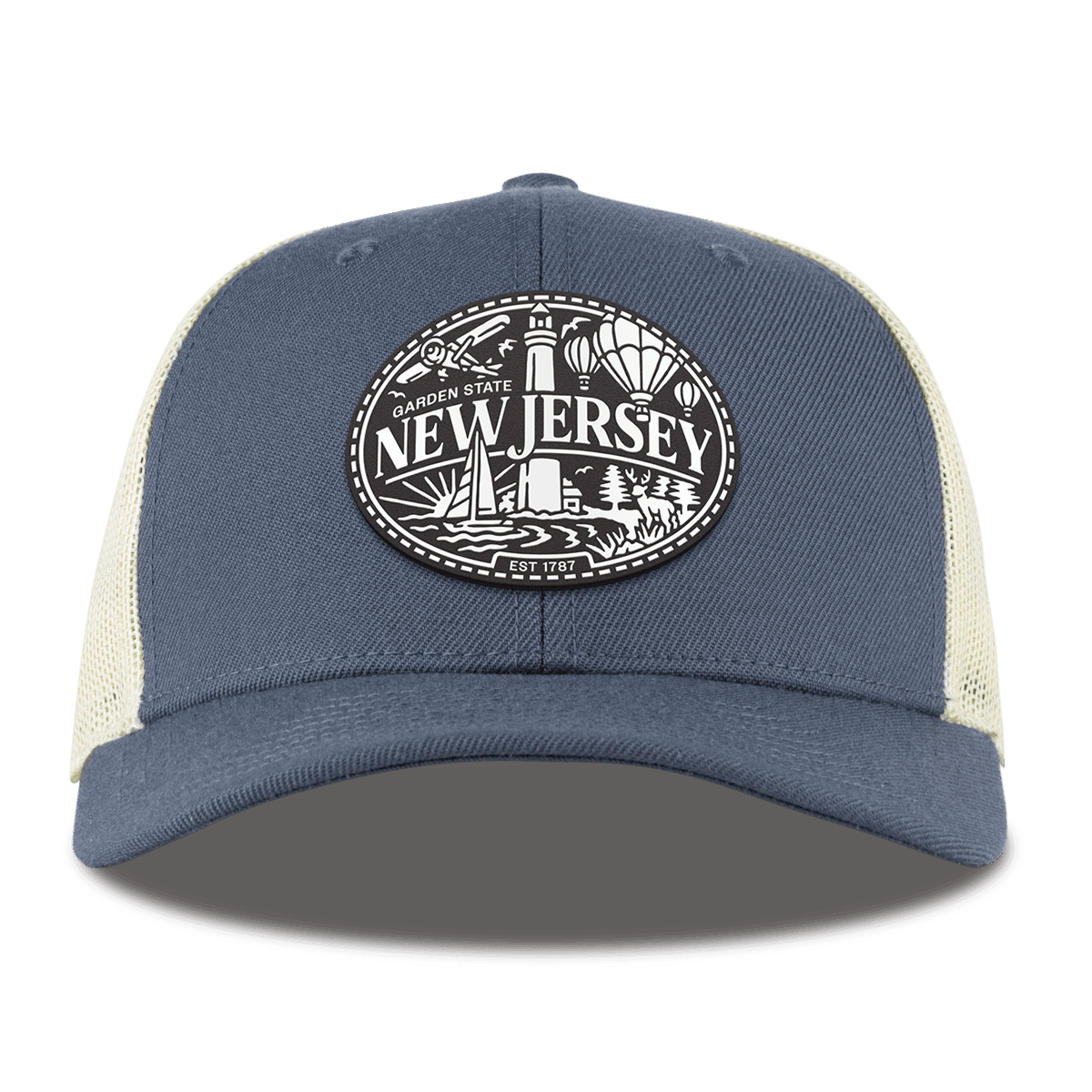 New Jersey Traveler Curved Trucker Light Navy