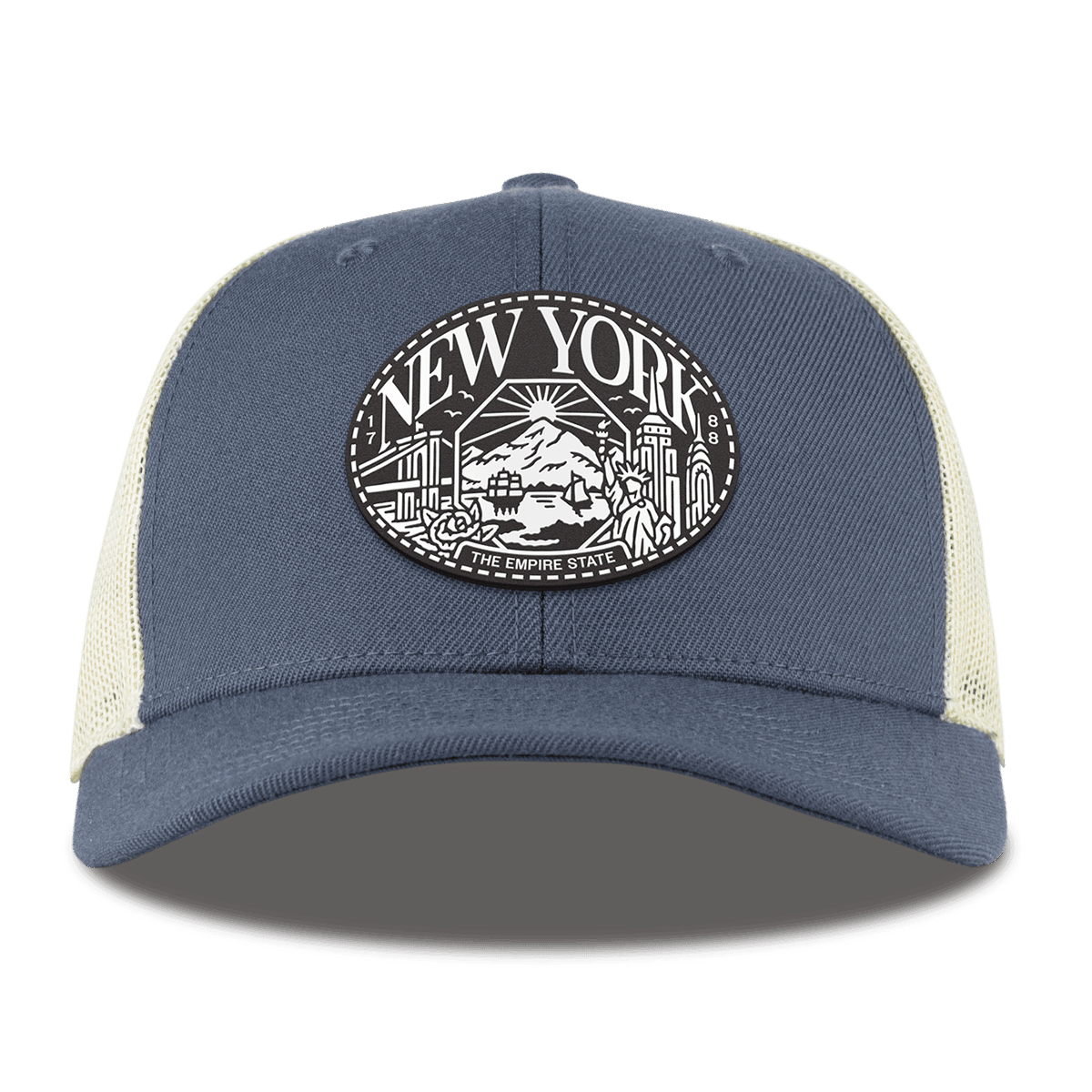 New York Traveler Curved Trucker Light Navy