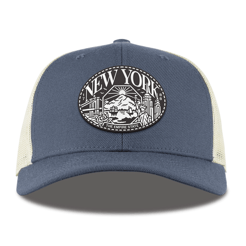 New York Traveler Curved Trucker Light Navy