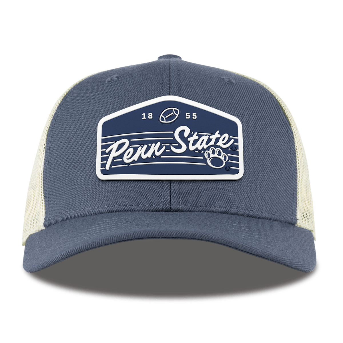 Penn State University "Nittany Lions Football" Curved Trucker Light Navy
