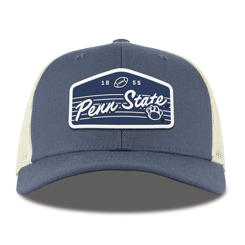 Penn State University "Nittany Lions Football" Curved Trucker Light Navy