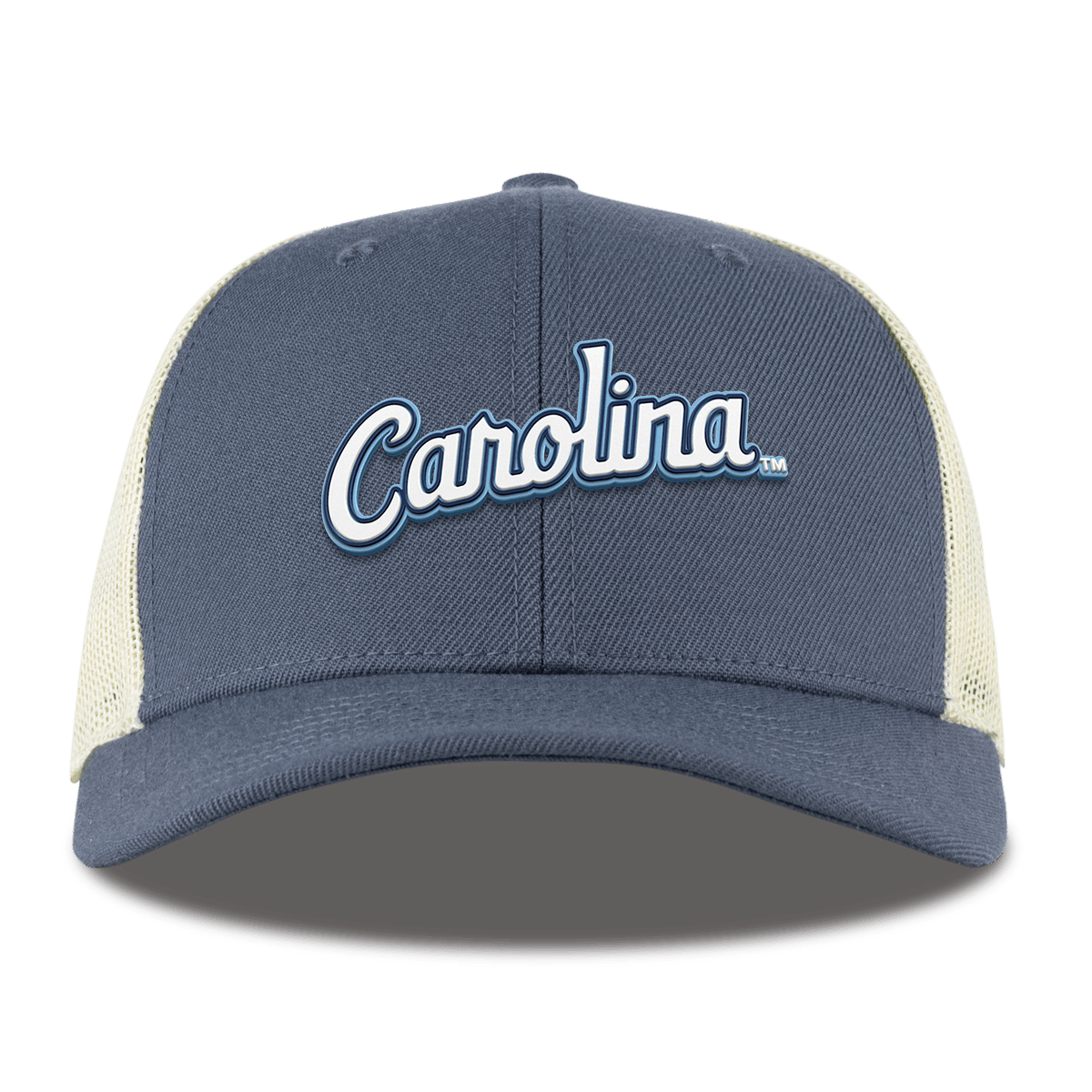 University of North Carolina "North Carolina Script" Curved Trucker Light Navy