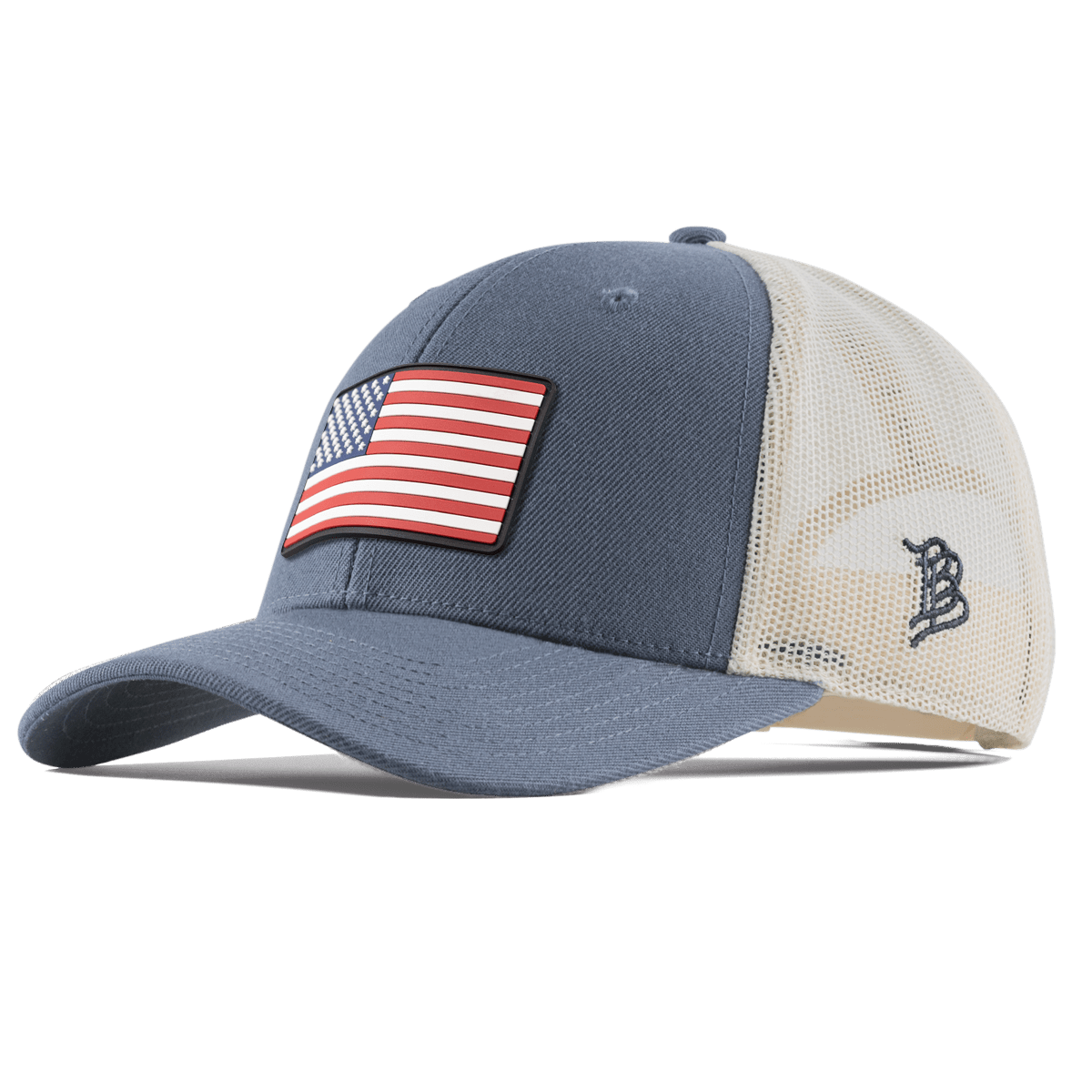 Old Glory PVC Curved Trucker Light Navy