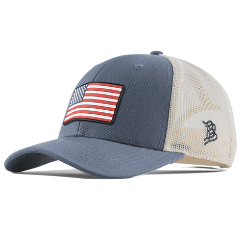 Old Glory PVC Curved Trucker Light Navy