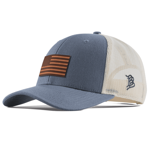 Old Glory Curved Trucker Light Navy