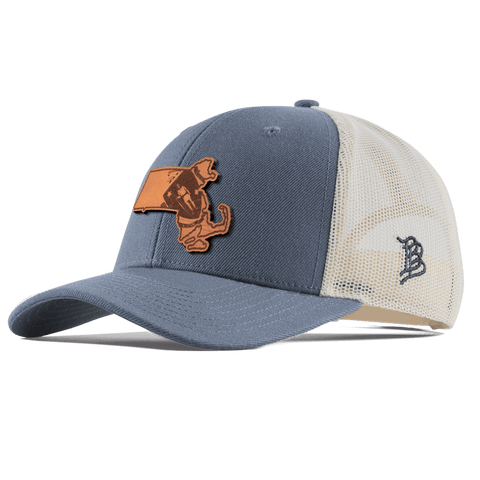 Massachusetts 6 Curved Trucker Light Navy