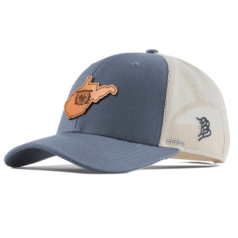 West Virginia 35 Curved Trucker Light Navy