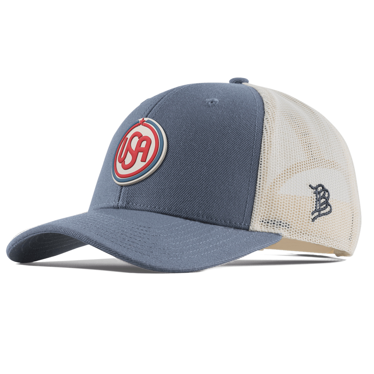 USA Icon Curved Trucker Light Navy