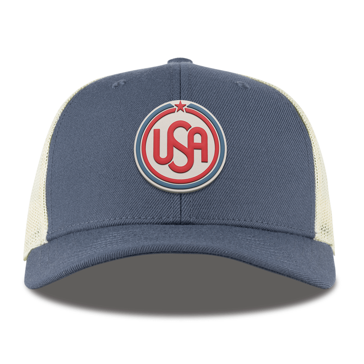 USA Icon Curved Trucker Light Navy