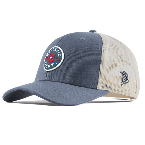 US Athletic Curved Trucker Light Navy