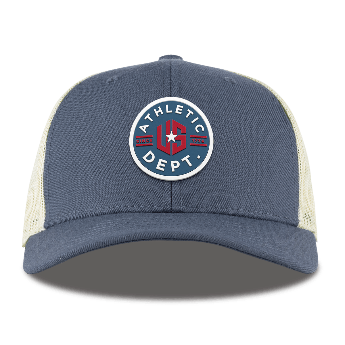 US Athletic Curved Trucker Light Navy