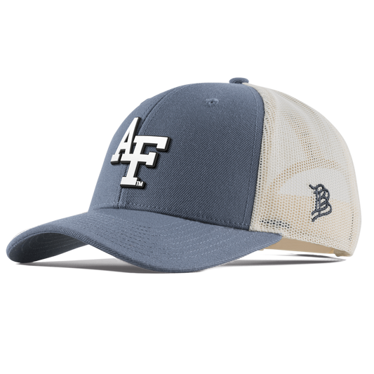 Air Force Academy "Vintage Air Force Team Logo" Curved Trucker Light Navy