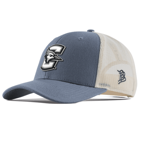 Creighton University "Vintage Creighton Block" Curved Trucker Light Navy