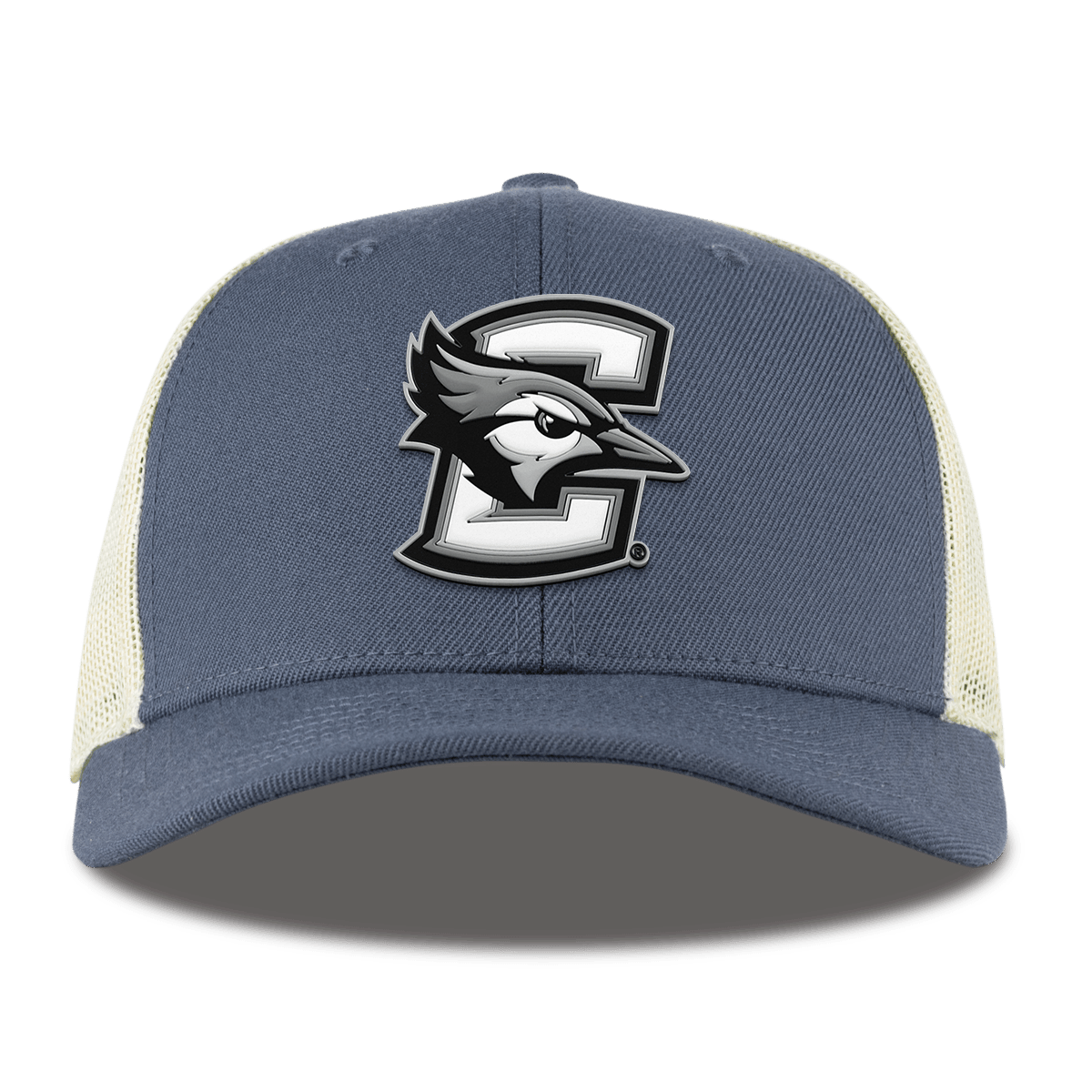 Creighton University "Vintage Creighton Block" Curved Trucker Light Navy