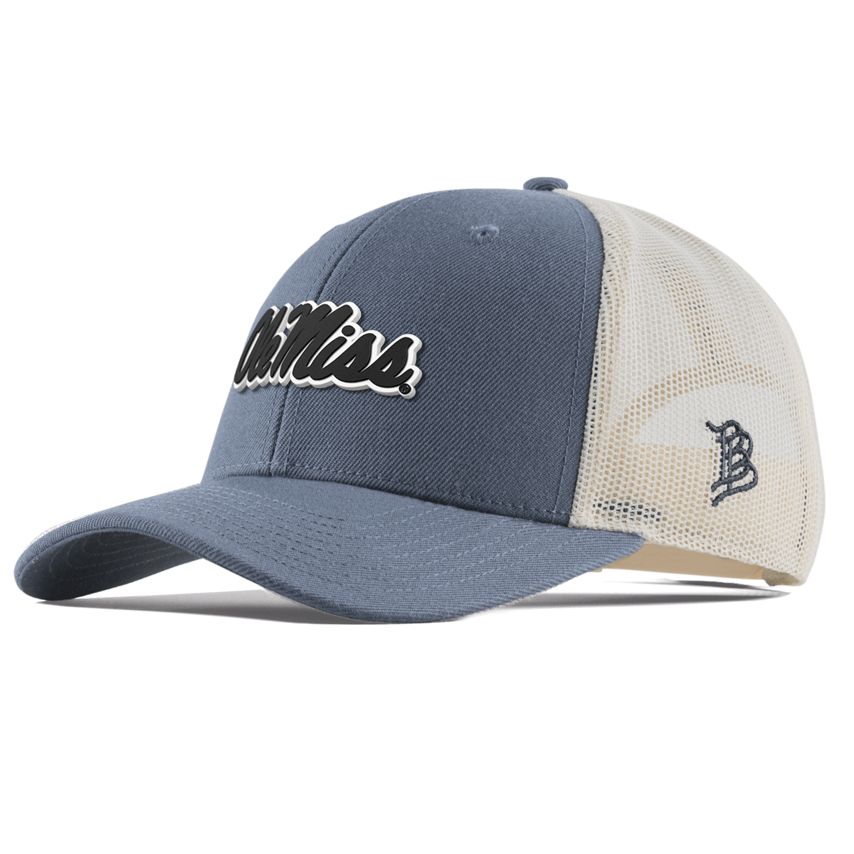 University of Mississippi "Vintage Ole Miss Team Logo" Curved Trucker Light Navy