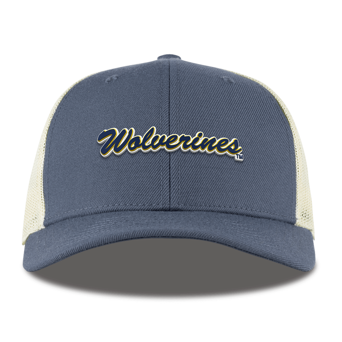 University of Michigan "Wolverines Script" Curved Trucker Light Navy