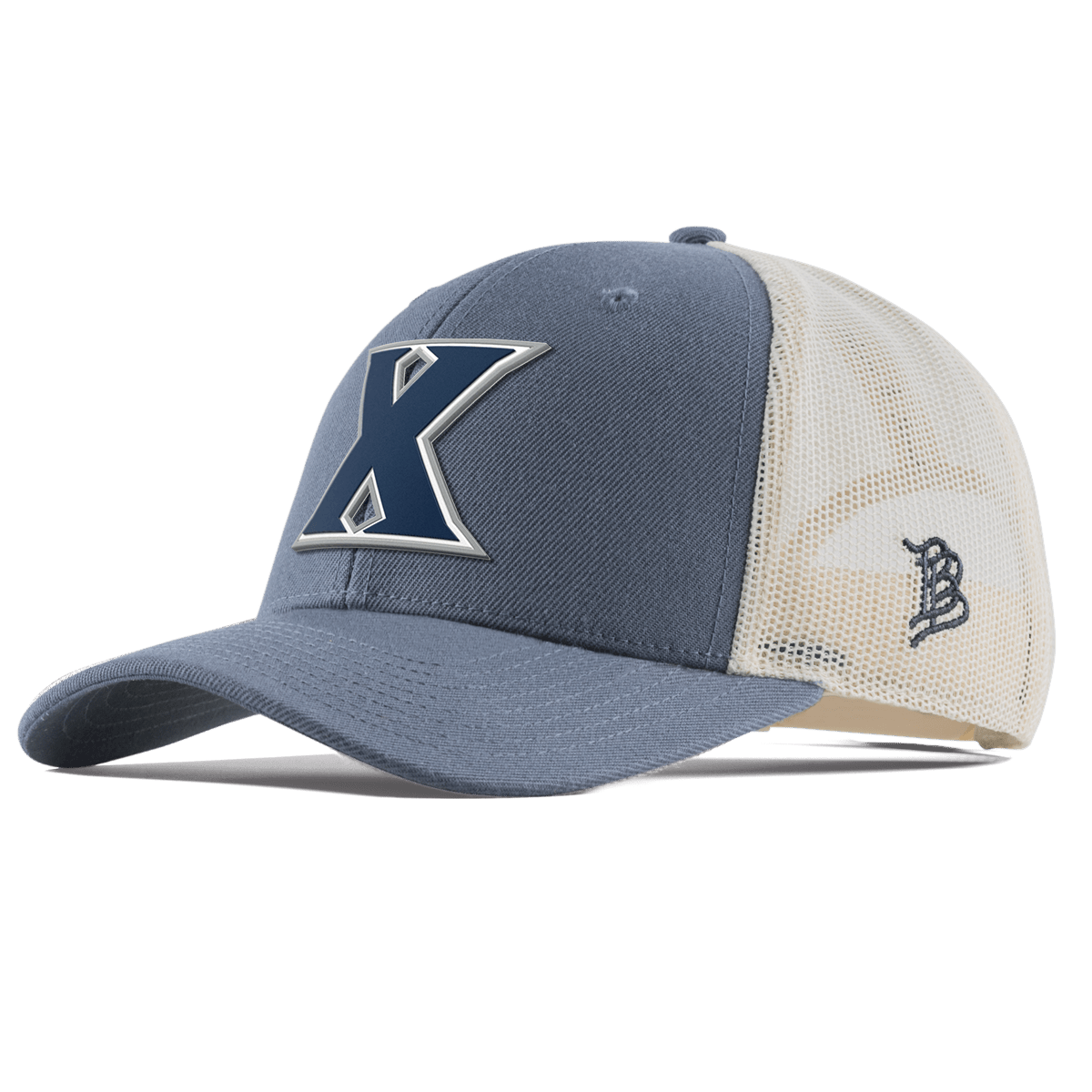 Xavier University "Xavier Block" Curved Trucker Light Navy