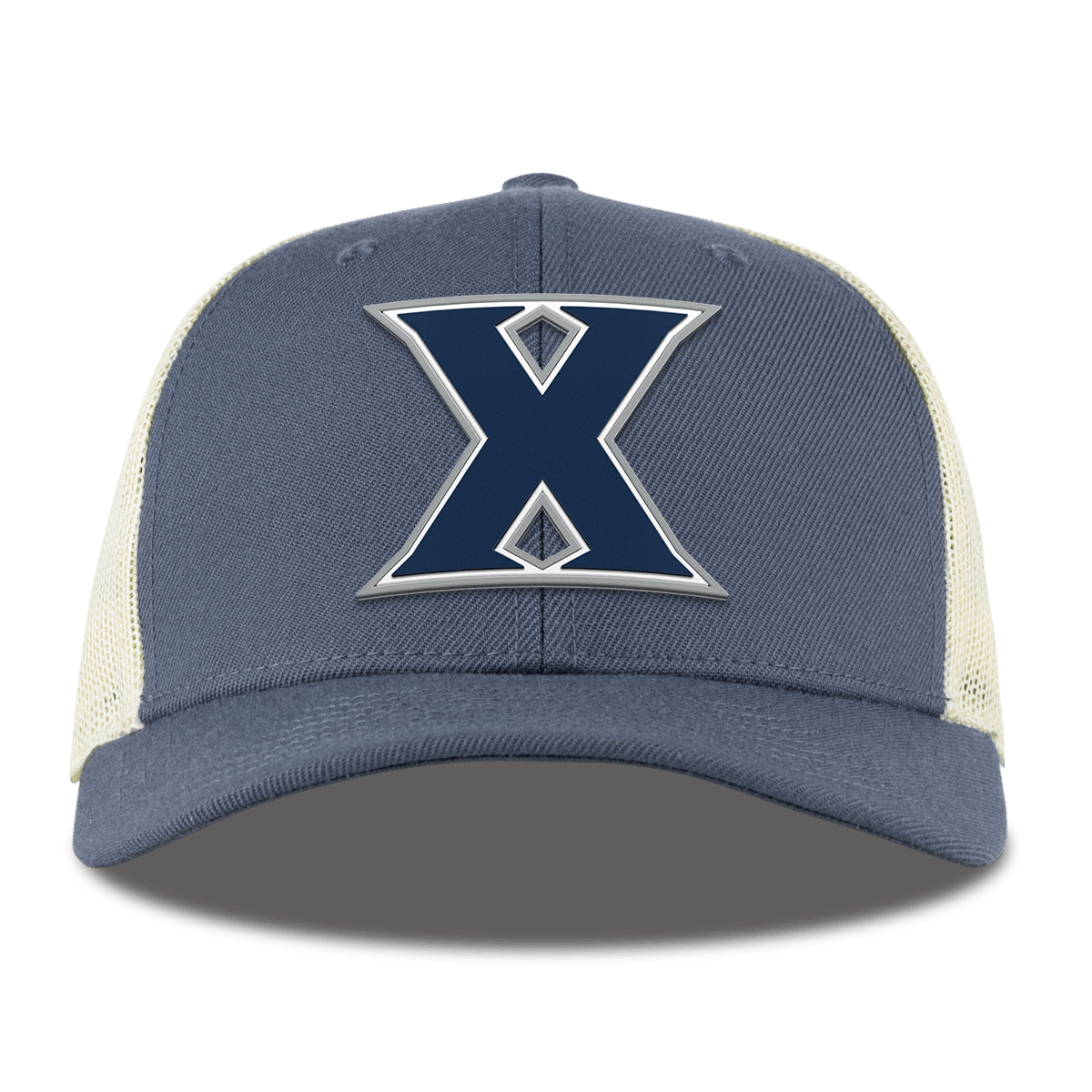 Xavier University "Xavier Block" Curved Trucker Light Navy