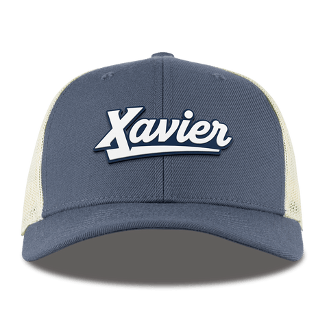 Xavier University "Xavier Script" Curved Trucker Light Navy