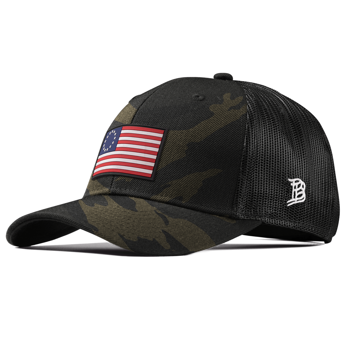 1776 PVC Curved Trucker Midnight Camo