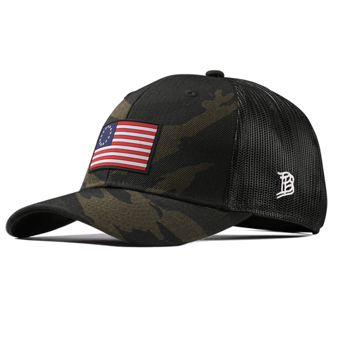 1776 PVC Curved Trucker Midnight Camo
