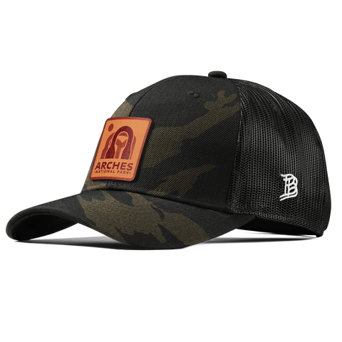 Arches National Park Curved Trucker Midnight Camo