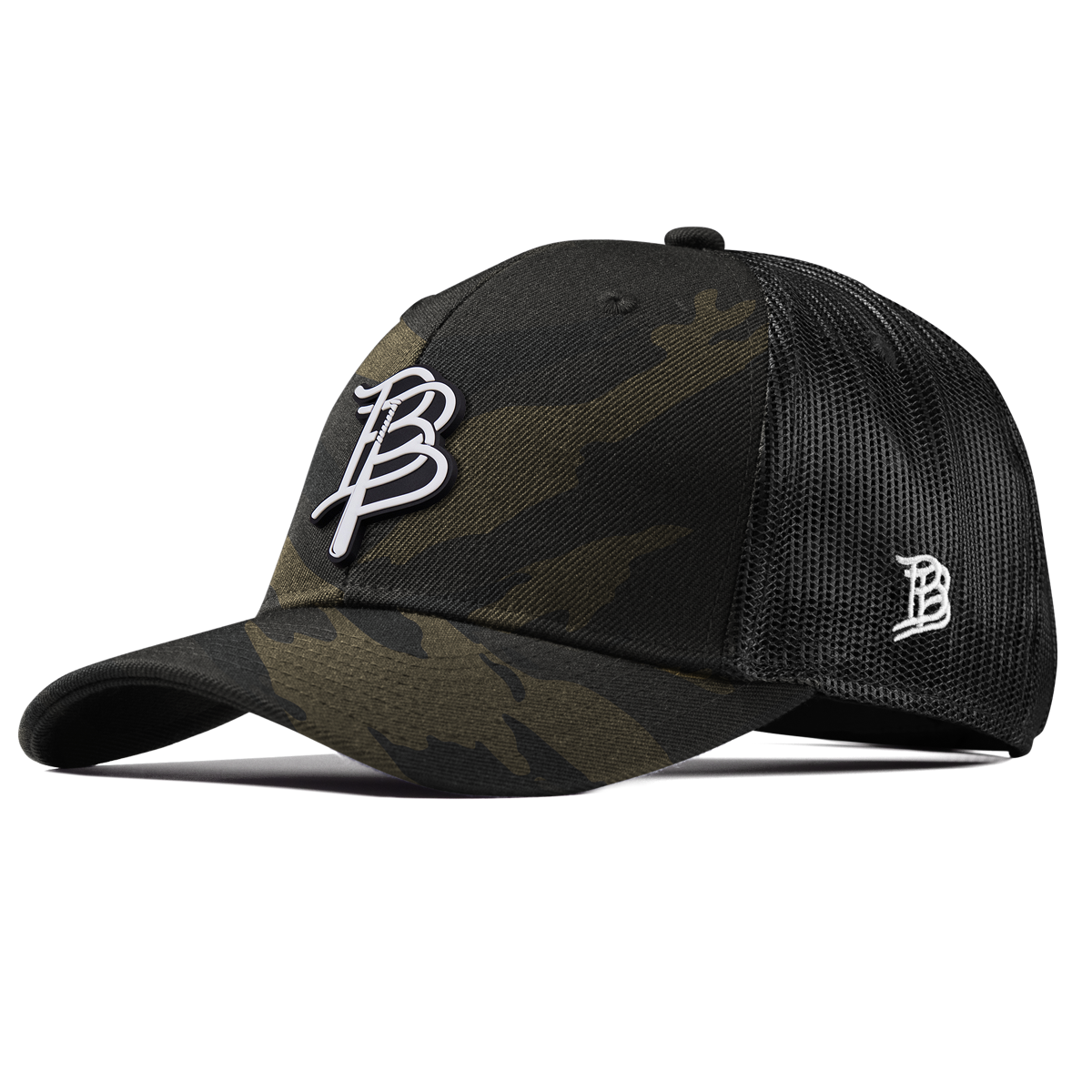 BB Baseball Cutout PVC Curved Trucker Midnight Camo