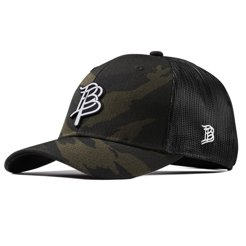 BB Baseball Cutout PVC Curved Trucker Midnight Camo