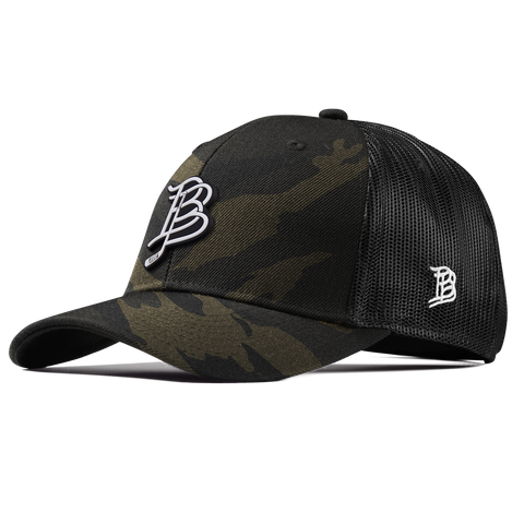 BB Hockey Cutout PVC Curved Trucker Midnight Camo