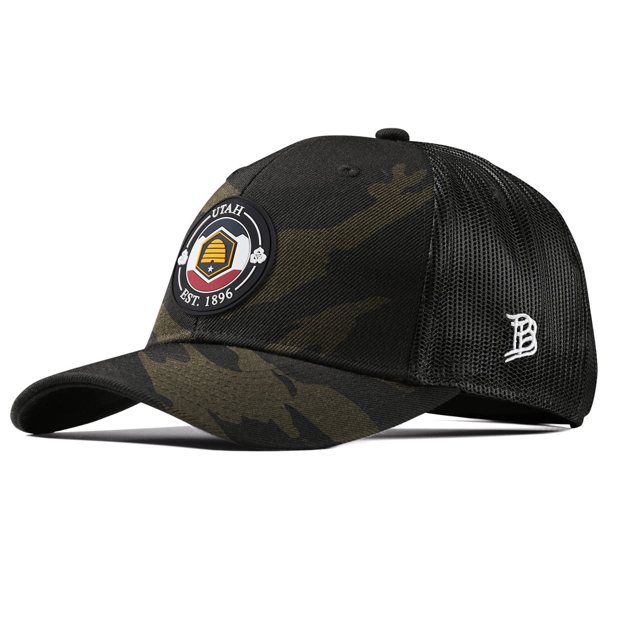 Utah Compass Curved Trucker Midnight Camo