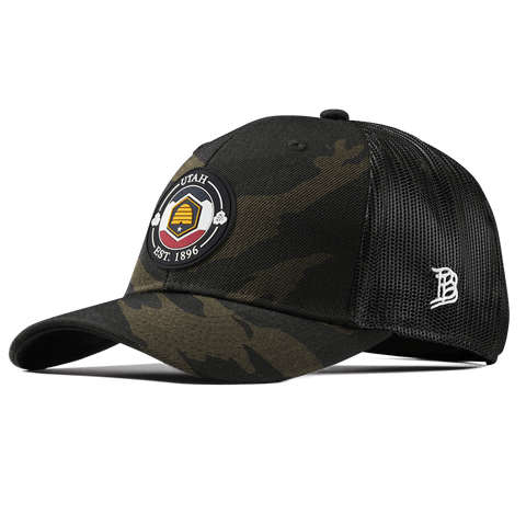 Utah Compass Curved Trucker Midnight Camo