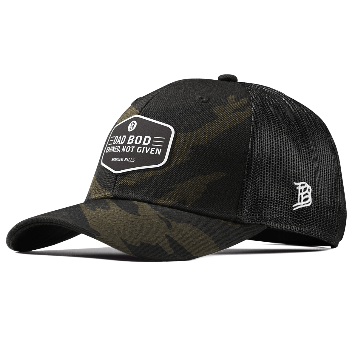 Dad Bod Curved Trucker Midnight Camo